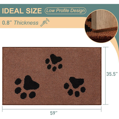 Front Door Mat, Bathroom RugDirt-Trapping Doormat for Muddy Paws, Absorbent Mud Mat for Dogs, Non-Slip Washable Entrance Mat, Indoor Use for Front Door or Entryway, 31.5\