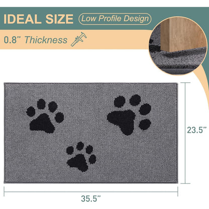 Front Door Mat, Bathroom RugDirt-Trapping Doormat for Muddy Paws, Absorbent Mud Mat for Dogs, Non-Slip Washable Entrance Mat, Indoor Use for Front Door or Entryway, 31.5\