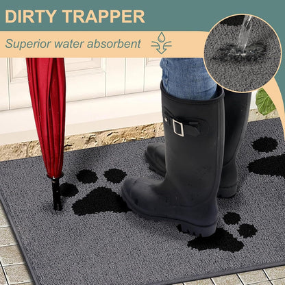 Front Door Mat, Bathroom RugDirt-Trapping Doormat for Muddy Paws, Absorbent Mud Mat for Dogs, Non-Slip Washable Entrance Mat, Indoor Use for Front Door or Entryway, 31.5\