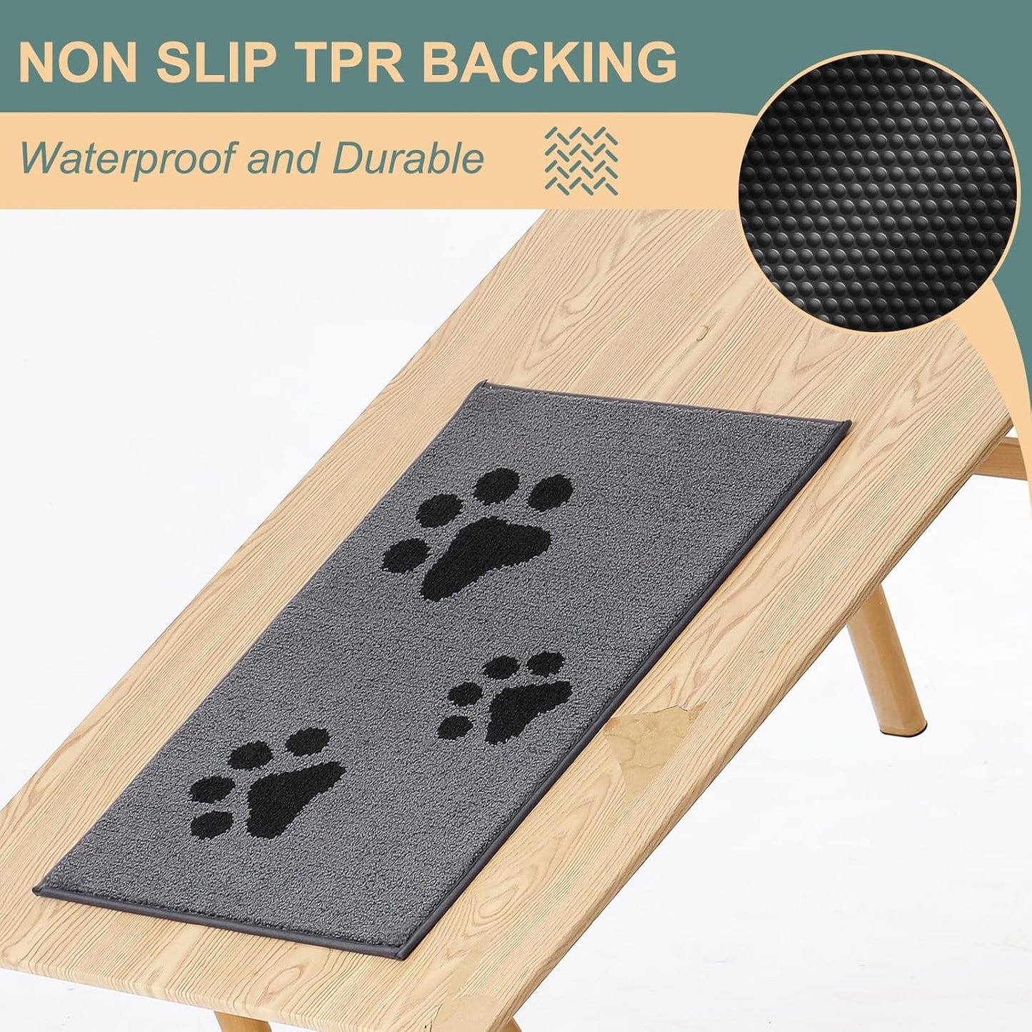 Front Door Mat, Bathroom RugDirt-Trapping Doormat for Muddy Paws, Absorbent Mud Mat for Dogs, Non-Slip Washable Entrance Mat, Indoor Use for Front Door or Entryway, 31.5\