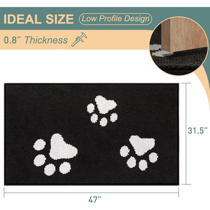 Front Door Mat, Bathroom RugDirt-Trapping Doormat for Muddy Paws, Absorbent Mud Mat for Dogs, Non-Slip Washable Entrance Mat, Indoor Use for Front Door or Entryway, 31.5\